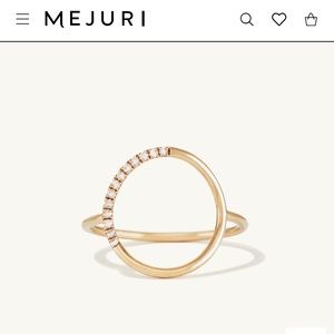 Mejuri Solid 14K yellow gold and diamond Circle Ring Size 7